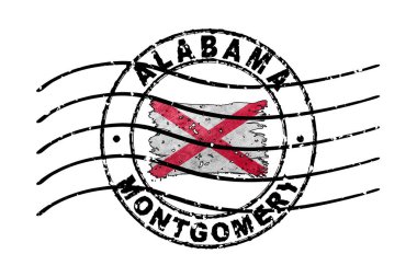 Alabama Pasaport Damgası Bayrak Seyahat Belgesi Sembolü