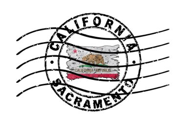 California Pasaport Damgası Bayrak Seyahat Belgesi Sembolü