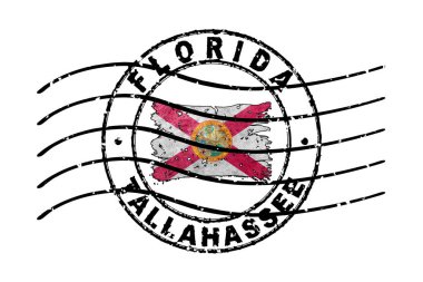 Florida Pasaport Damgası Bayrak Seyahat Belgesi Sembolü
