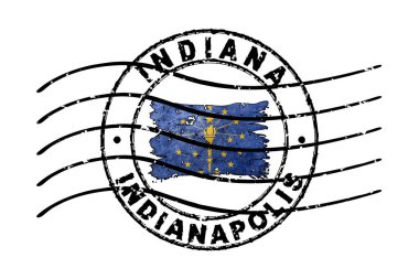 Indiana Pasaport Damgası Bayrak Seyahat Belgesi Sembolü
