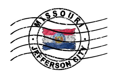 Missouri Pasaport Damgası Bayrak Seyahat Belgesi Sembolü