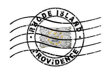 Rhode Island Pasaport Damgası Bayrak Seyahat Belgesi Sembolü
