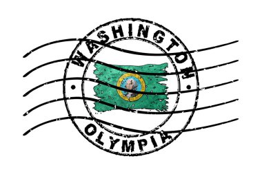 Washington Pasaport Damgası Bayrak Seyahat Belgesi Sembolü