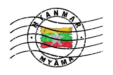 Myanmar Pasaport Damgası Bayrak Seyahat Belgesi Sembolü