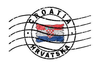 Hırvatistan Pasaport Damgası Bayrak Seyahat Belgesi Sembolü