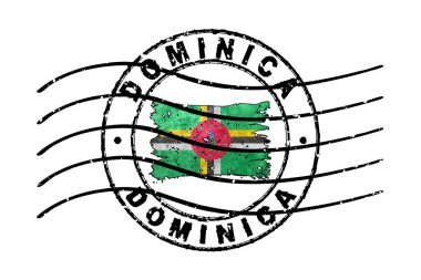 Dominica Pasaport Damgası Bayrak Seyahat Belgesi Sembolü