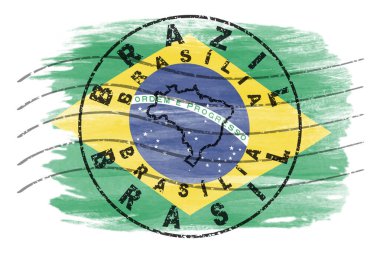 Brezilya Brasilia Yuvarlak Mühür Harita Tasarımı