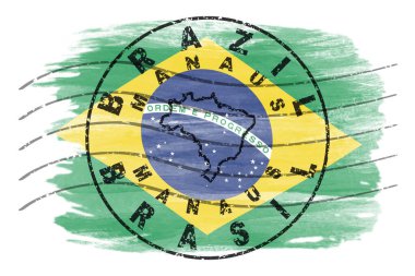 Brazil Manaus Round Seal Map Design