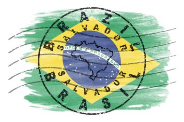 Brezilya Salvador Yuvarlak Mühür Haritası Tasarımı