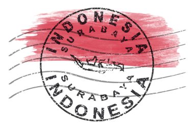 Endonezya Surabaya Yuvarlak Mühür Harita Tasarımı