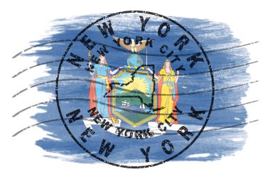 New York Şehri Yuvarlak Mühür Haritası Tasarımı