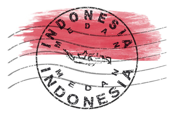 Indonesia Medan Round Seal Map Design