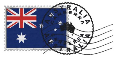 Australia Canberra Stamp with National Flag and Postmark