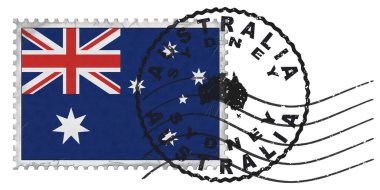 Australia Sydney Stamp with National Flag and Postmark