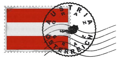 Ulusal Bayrak ve Posta Damgalı Avusturya Graz Damgası