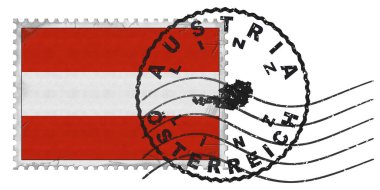 Austria Linz Stamp with National Flag and Postmark