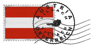 Austria Villach Stamp with National Flag and Postmark