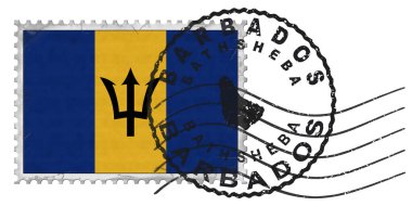 Barbados Bathsheba Stamp with National Flag and Postmark