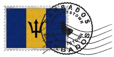 Ulusal Bayrak ve Posta Damgalı Barbados Speightstown Damgası