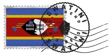 Eswatini Big Bend Stamp with National Flag and Postmark