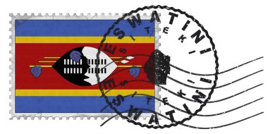 Eswatini Siteki Stamp with National Flag and Postmark
