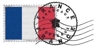 Ulusal Bayrak ve Posta Damgalı Fransa Bordeaux Damgası