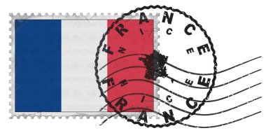 France Nice Stamp with National Flag and Postmark