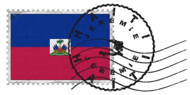 Haiti Jeremie Stamp with National Flag and Postmark