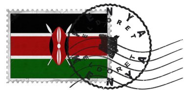 Kenya Eldoret Stamp with National Flag and Postmark