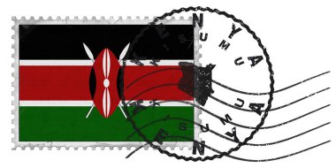 Ulusal Bayrak ve Posta Damgalı Kenya Kisumu