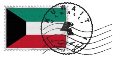 Ulusal Bayrak ve Posta Damgasıyla Kuveyt Hawalli Damgası