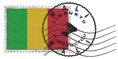 Mali Timbuktu Stamp with National Flag and Postmark