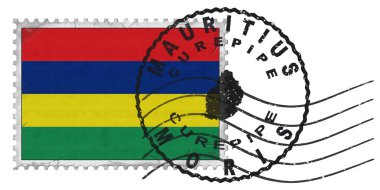 Mauritius Curepipe Stamp with National Flag and Postmark