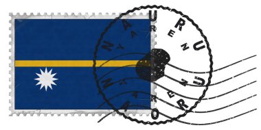 Ulusal Bayrak ve Posta Damgalı Nauru Yaren Damgası