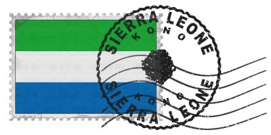 Ulusal Bayrak ve Posta Damgalı Sierra Leone Kono Damgası