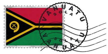 Ulusal Bayrak ve Posta Damgasıyla Vanuatu Sola Damgası
