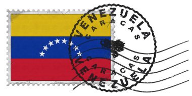 Ulusal Bayrak ve Posta Damgalı Venezuela Karakteri