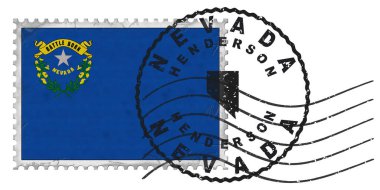 Ulusal Bayrak ve Posta Damgalı Nevada Henderson Damgası