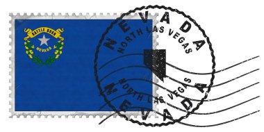 Nevada Kuzey Las Vegas Damgası Ulusal Bayrak ve Posta Damgasıyla