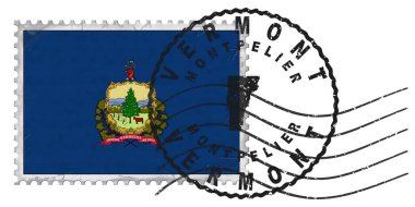 Ulusal Bayrak ve Posta Damgalı Vermont Montpelier Damgası