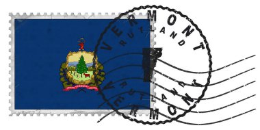 Ulusal Bayrak ve Posta Damgalı Vermont Rutland Damgası