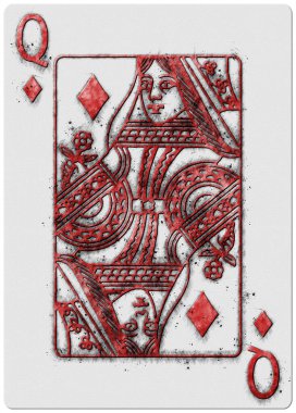 Karo Kızı Kart Oynayan El Çizimi