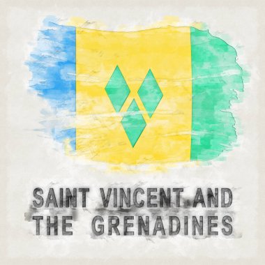 Saint Vincent ve Grenadines Ulusal Renkleri Ülke Adı Arkaplanı