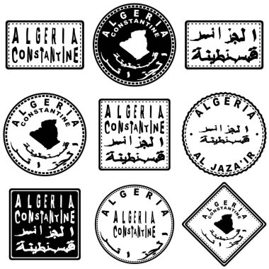 Cezayir Konstantin Yuvarlak Mühür Harita Tasarımı