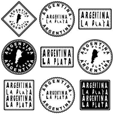 Arjantin La Plata Yuvarlak Mühür Harita Tasarımı