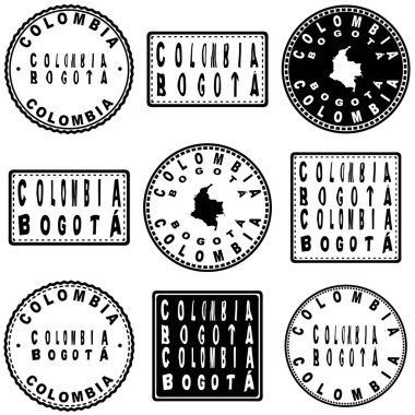 Kolombiya Bogota Yuvarlak Mühür Harita Tasarımı