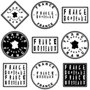 Fransa Bordeaux Yuvarlak Mühür Haritası Tasarımı