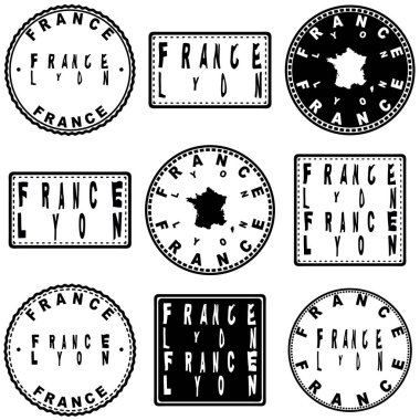 France Lyon Yuvarlak Mühür Haritası Tasarımı