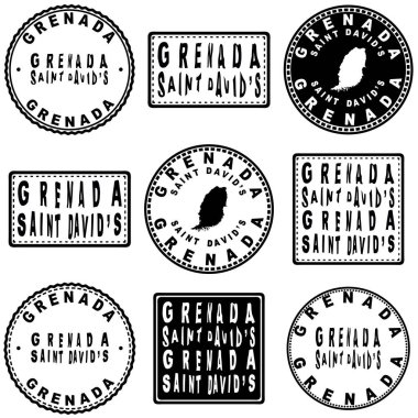 Grenada Saint Davids Yuvarlak Mühür Harita Tasarımı