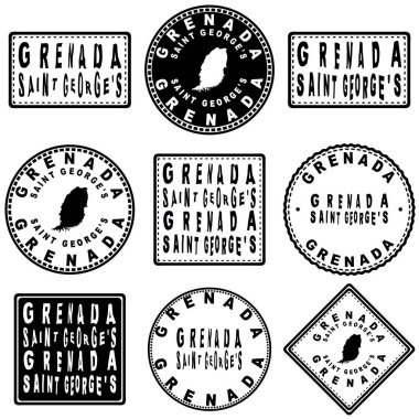 Grenada Saint Georges Yuvarlak Mühür Harita Tasarımı